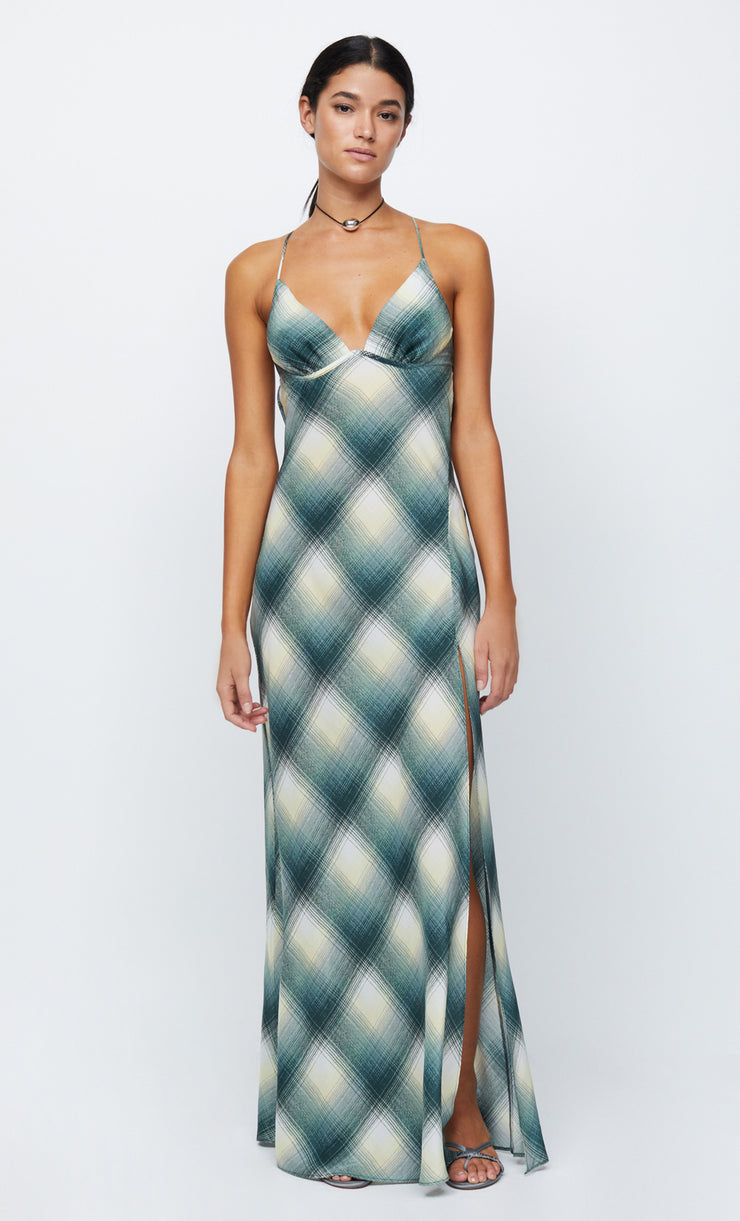 EDIE SPLIT MAXI DRESS - TEAL