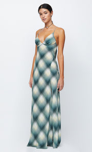 EDIE SPLIT MAXI DRESS - TEAL