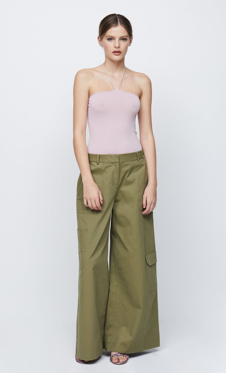 ESMAE HALTER KNIT BODYSUIT - DUSTY MAUVE