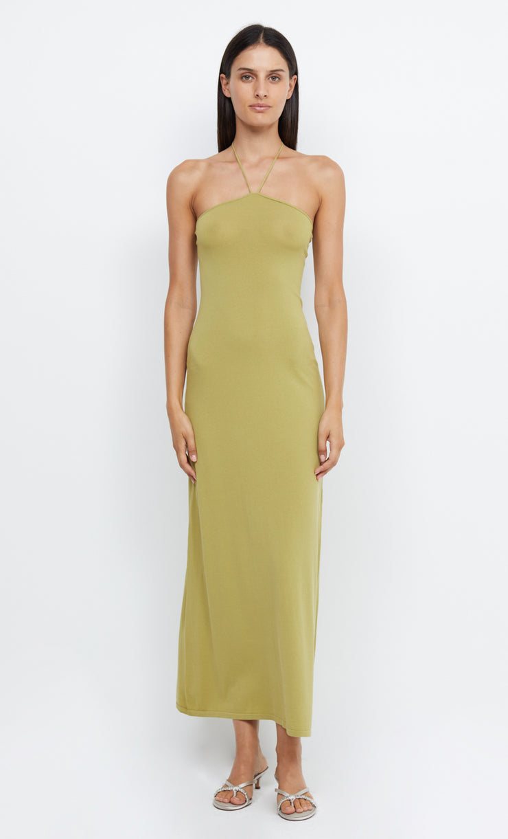 ESMAE HALTER MAXI KNIT DRESS - FERN