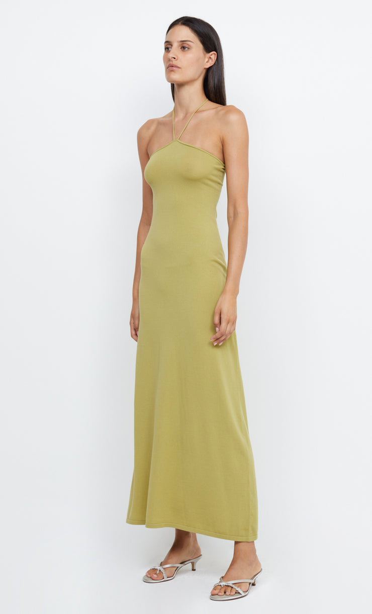 ESMAE HALTER MAXI KNIT DRESS - FERN