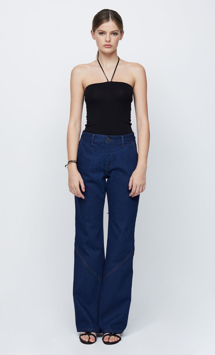 ESMAE HALTER KNIT BODYSUIT - BLACK