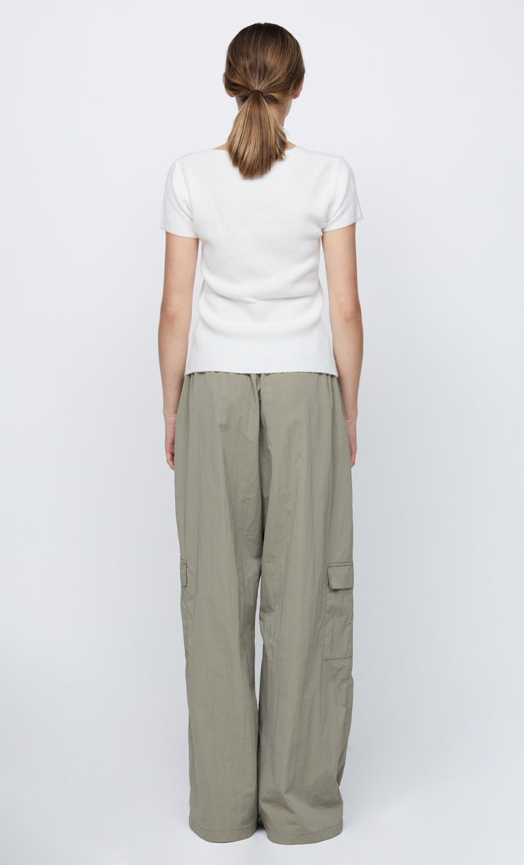 JACINTA SHORT SLEEVE KNIT TOP - IVORY