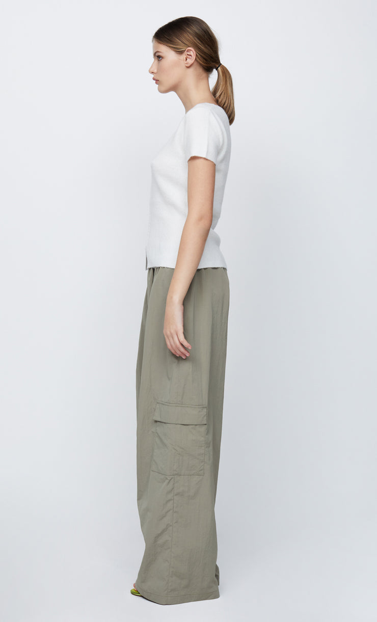 JACINTA SHORT SLEEVE KNIT TOP - IVORY