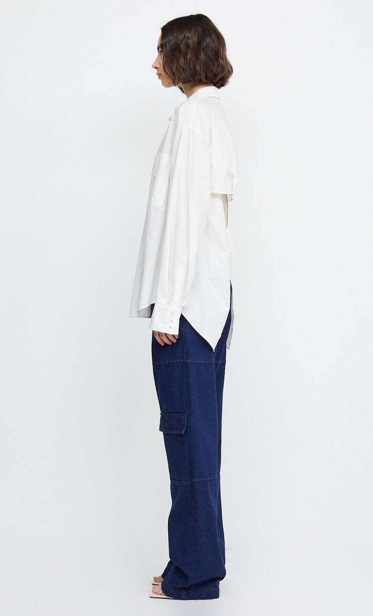 KELZIERA OPEN BACK SHIRT  - WHITE