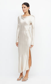 MOON DANCE LONG SLEEVE MAXI DRESS - SAND