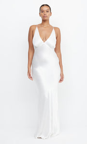 Moon Dance V Neck Bride Bridesmaid Maxi Dress in Ivory by Bec + Bridge