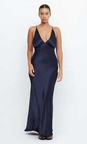 Moon Dance V Neck Bridesmaid Maxi Dress in Ink Navy by Bec + Bridge