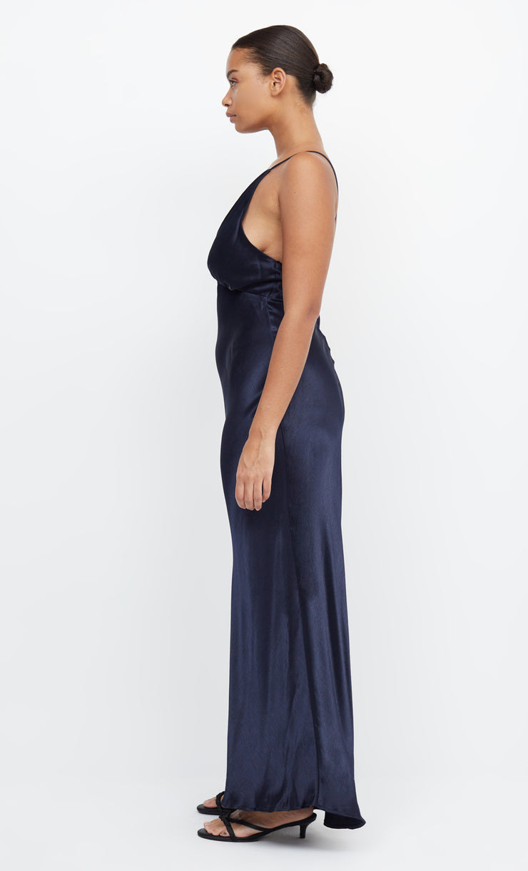 Moon Dance V Neck Bridesmaid Maxi Dress in Ink Navy by Bec + Bridge