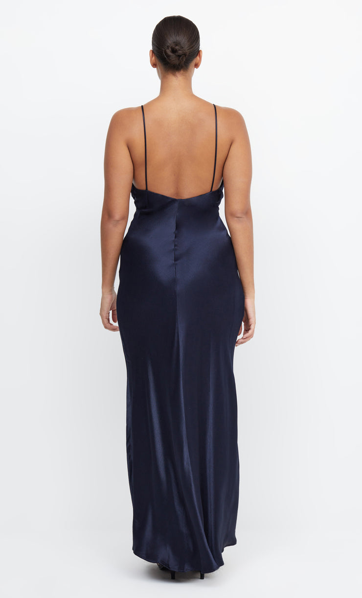 Moon Dance V Neck Bridesmaid Maxi Dress in Ink Navy by Bec + Bridge