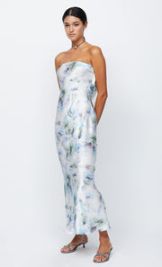 MOON DANCE STRAPLESS DRESS - WATERCOLOUR FLORAL