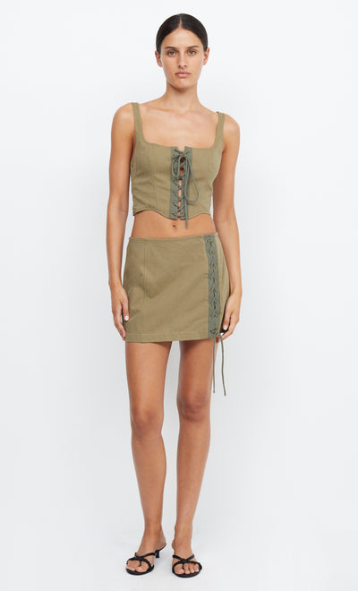 REMI CORSET TOP - SPLICED KHAKI