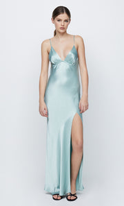 REN SPLIT MAXI DRESS - SEAFOAM GREEN