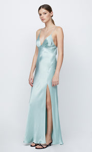 REN SPLIT MAXI DRESS - SEAFOAM GREEN