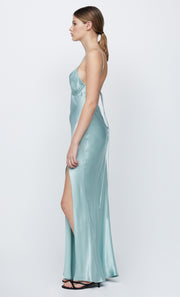 REN SPLIT MAXI DRESS - SEAFOAM GREEN
