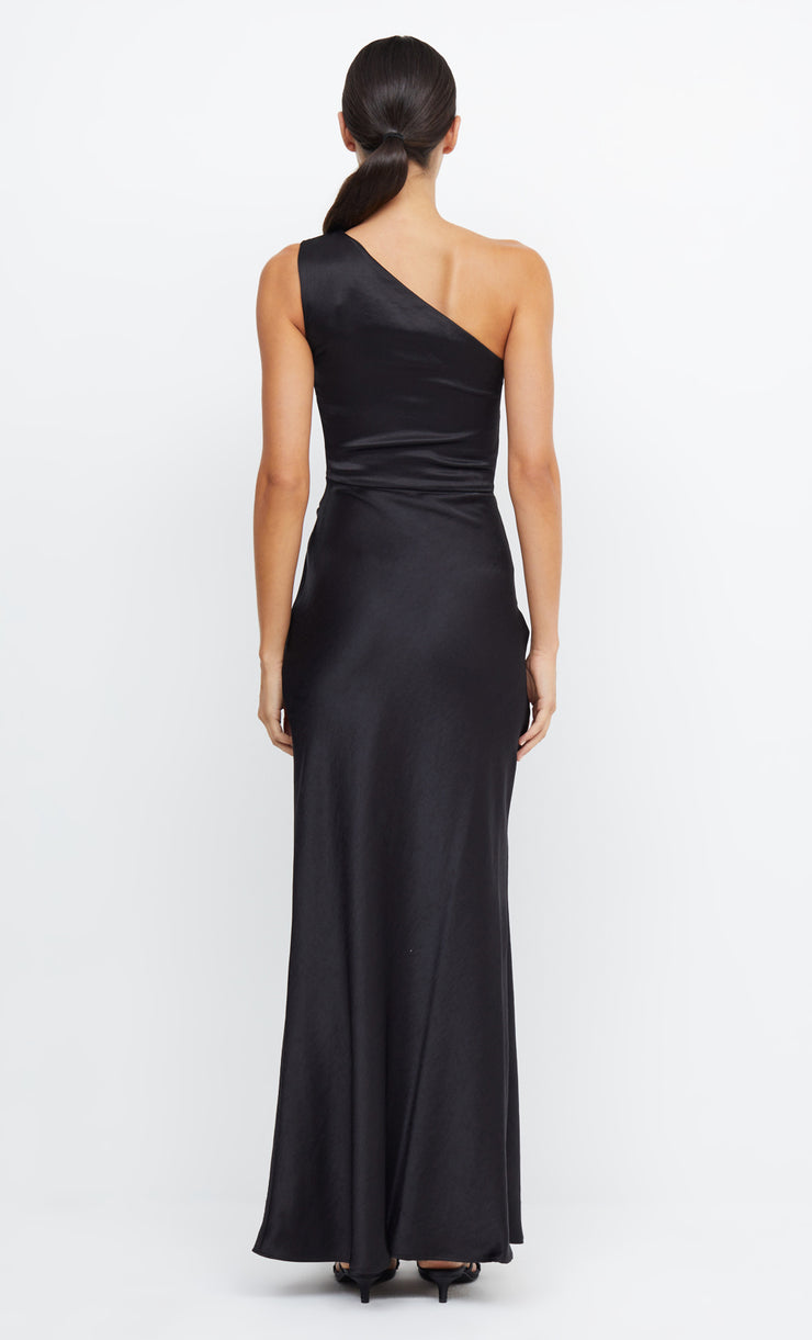 Dreamer Asym One Shoulder Maxi Bridesmaid Dress in Black by Bec + Bridge