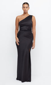 Dreamer Asym One Shoulder Maxi Bridesmaid Dress in Black by Bec + Bridge