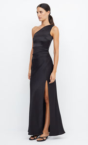 Dreamer Asym One Shoulder Maxi Bridesmaid Dress in Black by Bec + Bridge