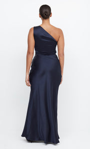 The Dreamer Asym One Shoulder Bridesmaid Dress in Ink Navy by Bec + Bridge 