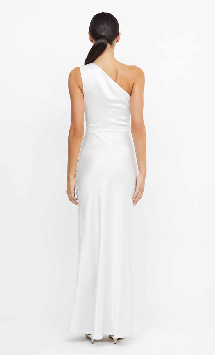 The Dreamer Asym One Shoulder Bridal Bridesmaid Dress in White by Bec + Bridge