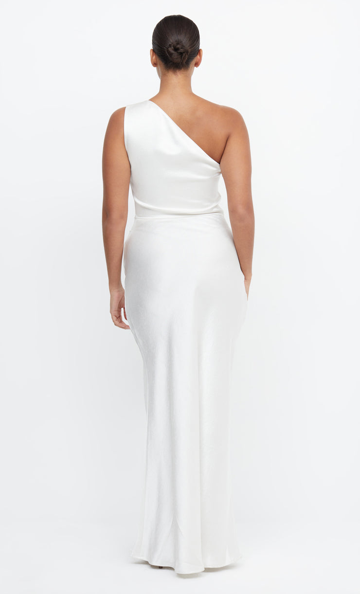 The Dreamer Asym One Shoulder Bridal Bridesmaid Dress in White by Bec + Bridge