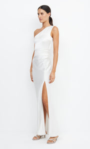 The Dreamer Asym One Shoulder Bridal Bridesmaid Dress in White by Bec + Bridge