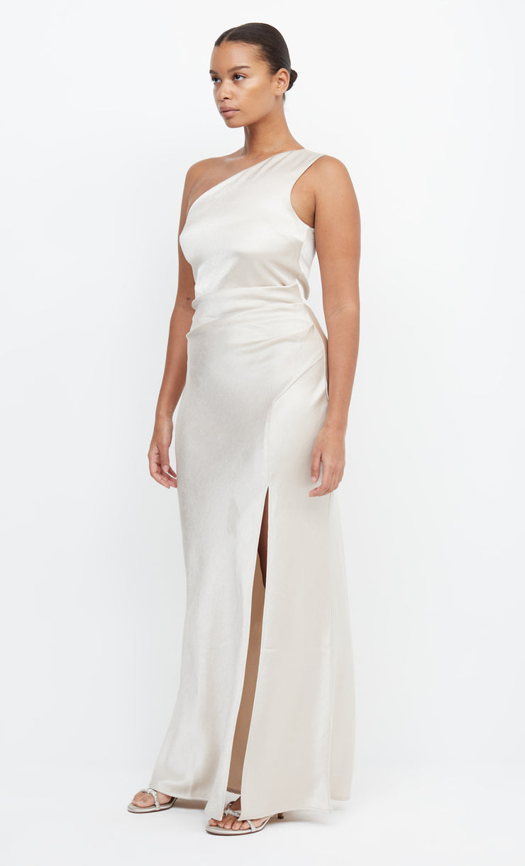 The Dreamer Asym Bride Bridesmaids Dress in Sand Off White by Bec + Bridge