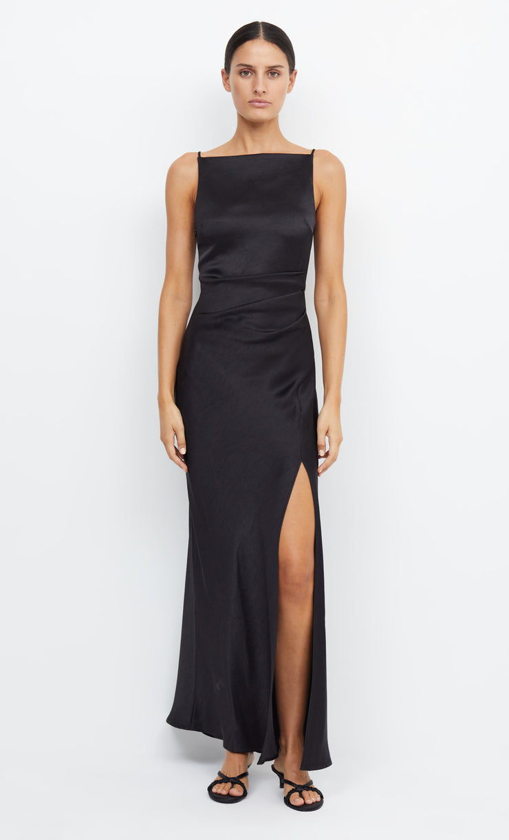 Dreamer Maxi High Neck Bridesmaid Dress in Black by Bec + Bridge