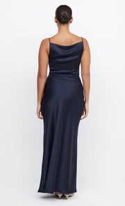 The Dreamer High Neck Maxi Dress in Ink Navy by Bec + Briidge