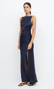 The Dreamer High Neck Maxi Dress in Ink Navy by Bec + Briidge