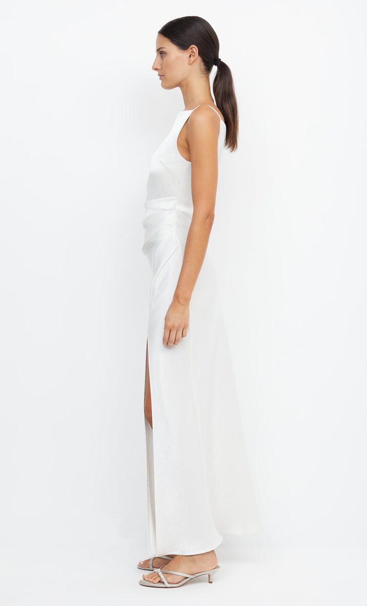 Dreamer High Neck Square Maxi Split Bridesmaid Dress in Ivory by Bec + Bridge