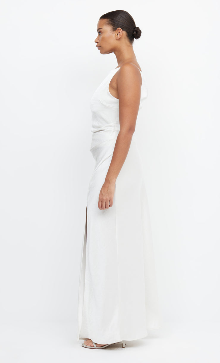 Dreamer High Neck Square Maxi Split Bridesmaid Dress in Ivory by Bec + Bridge