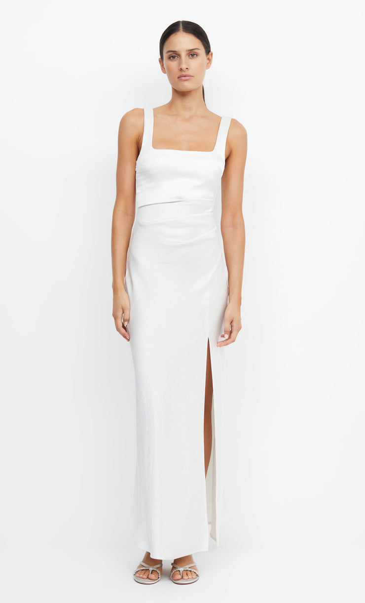 The Dreamer Square Neck Maxi Bridesmaid Bride Formal Dress in Ivory by Bec + Bridge