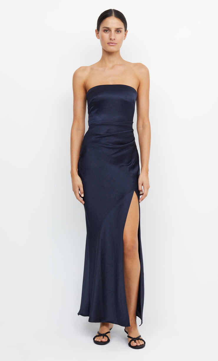 Dreamer Strapless Maxi Bridesmaid Dress in Ink by Bec + Bridge
