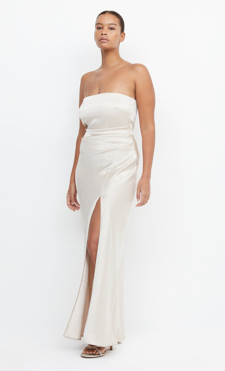 THE DREAMER STRAPLESS DRESS  - SAND