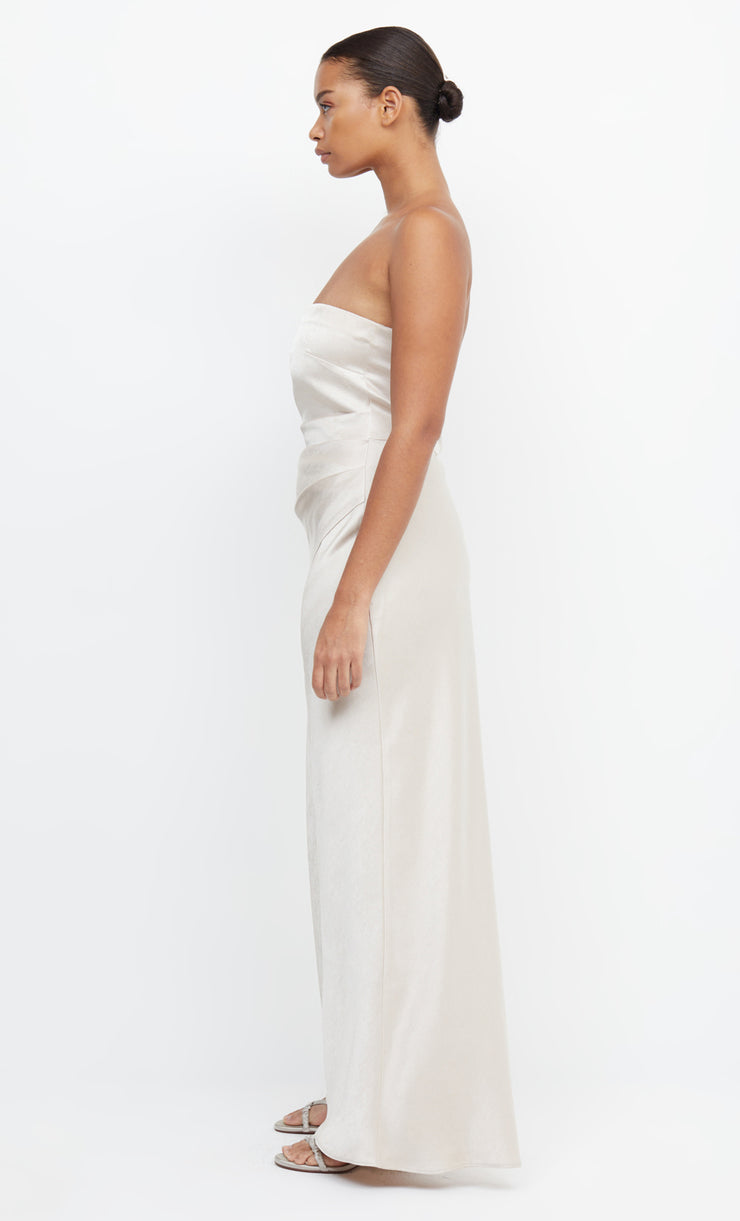 Dreamer Strapless Maxi Bridesmaid Dress in Sand by Bec + Bridge