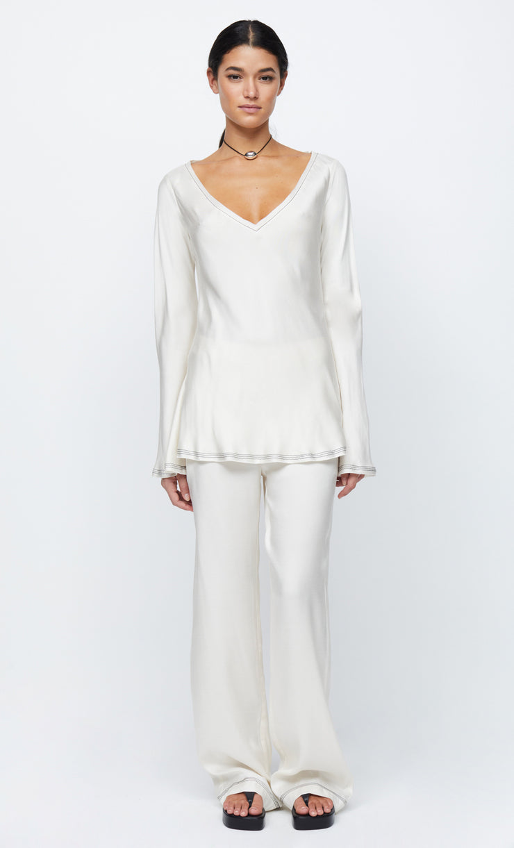TILLIE LONG SLEEVE TOP - IVORY