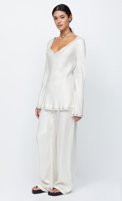 TILLIE WIDE LEG PANT - IVORY