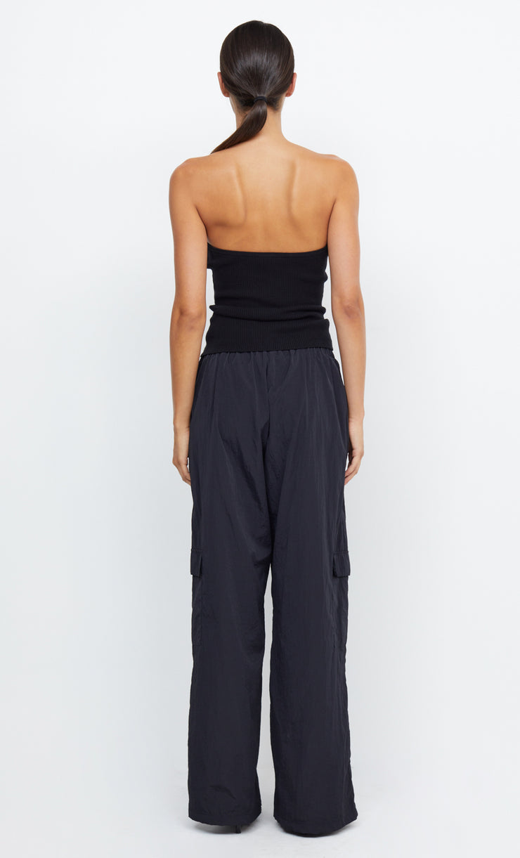 VESNA STRAPLESS KNIT TOP - BLACK