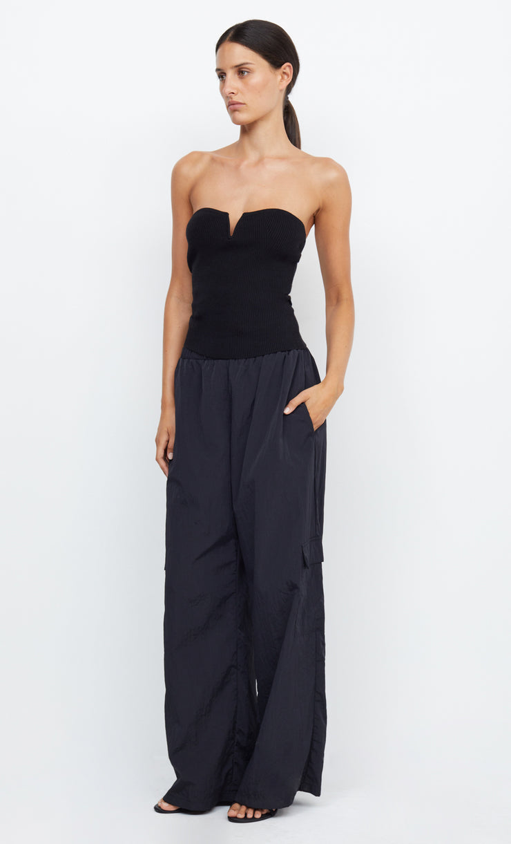 VESNA STRAPLESS KNIT TOP - BLACK